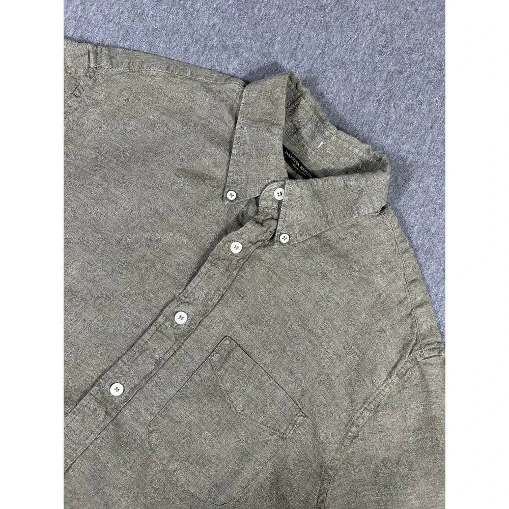 Banana Republic Standard Fit Short Sleeve Linen Shirt M
